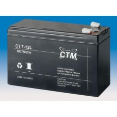 Baterie - CTM CT 12-7L (12V/7Ah - Faston 250), životnost 5let Baterie - CTM CT 12-7L (12V/7Ah - Faston 250), životnost 5let