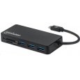 MANHATTAN USB-C Hub 3-port USB 3.2 Gen 1 Hub se čtečkou karet
