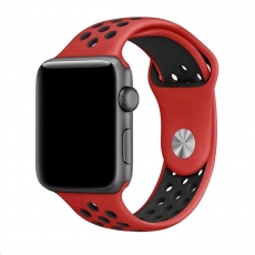 eses Silikonový řemínek 38mm/40mm S/M/L červený/černý pro Apple Watch eses Silikonový řemínek 38mm/40mm S/M/L červený/černý pro Apple Watch