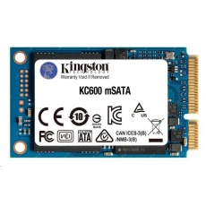 Kingston SSD 256GB KC600 SATA3 mSATA (R:550, W:520MB/s)