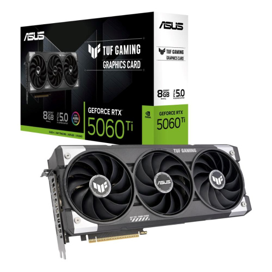 ASUS VGA NVIDIA GeForce RTX 5060 Ti TUF GAMING 8G, 8GB GDDR7, 3xDP, 3xHDMI