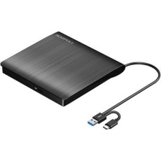 C-TECH externí DVD vypalovačka DVD-USB-AC, USB 2.0, USB A/Type C