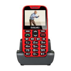 BAZAR - EVOLVEO EasyPhone XD, mobilní telefon pro seniory s nabíjecím stojánkem (červená barva) - Po opravě (Komplet)