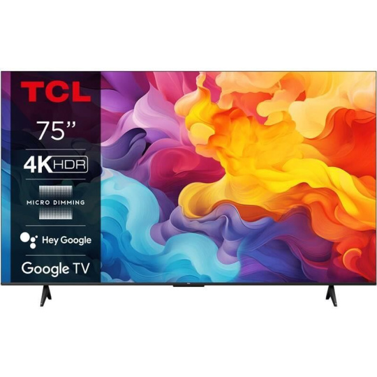 TCL 75V6B 75" TV, 4K Ultra HD, LED, Google TV, Bluetooth, WiFi, Miracast, HDR, Dolby Audio