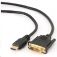 GEMBIRD Kabel HDMI - DVI 3m (M/M, DVI-D, Single Link, zlacené kontakty, stíněný)
