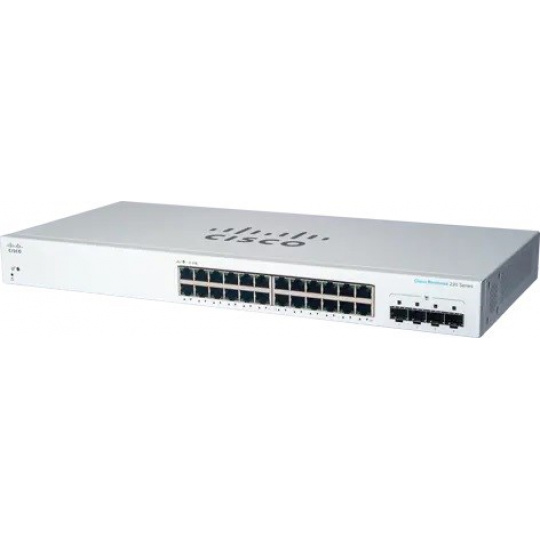 Cisco switch CBS220-24T-4G (24xGbE,4xSFP,fanless)