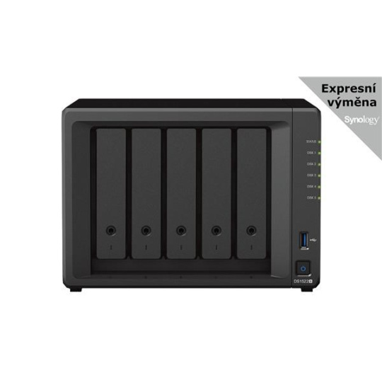 Synology DS1522+ DiskStation (2C/RyzenR1600/2,6-3,1GHz/8GBRAM/5xSATA/2xM.2/2xUSB3.2/2xeSATA/4xGbE/1xPCIe)