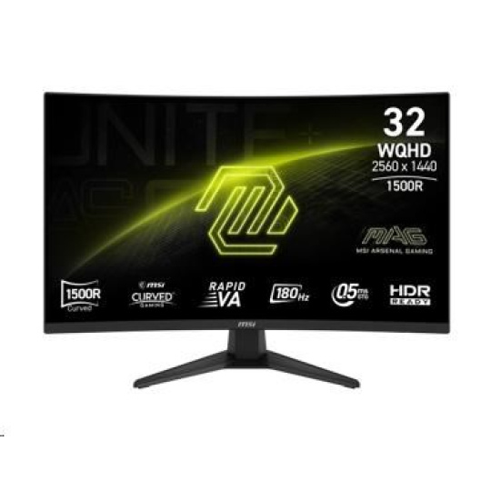 MSI LCD MAG 321CQF E18, 31.5", 2560x1440, Rapid VA, 0,5 ms, VESA 100x100, Black MSI LCD MAG 321CQF E18, 31.5", 2560x1440, Rapid VA, 0,5 ms, VESA 100x100, Black