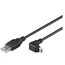 PremiumCord Kabel micro USB 2.0, A-B, konektor do úhlu 90° 3m (černý) PremiumCord Kabel micro USB 2.0, A-B, konektor do úhlu 90° 3m (černý)