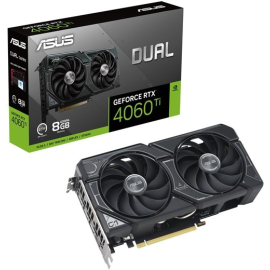ASUS VGA NVIDIA GeForce DUAL RTX 4060 Ti 8G, RTX 4060 Ti, 8GB GDDR6, 3xDP, 1xHDMI