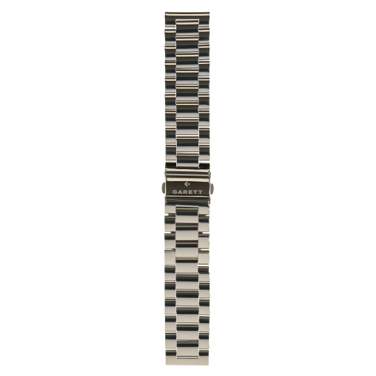 Garett řemínek 22 mm, stříbrný kovový, typ Solid