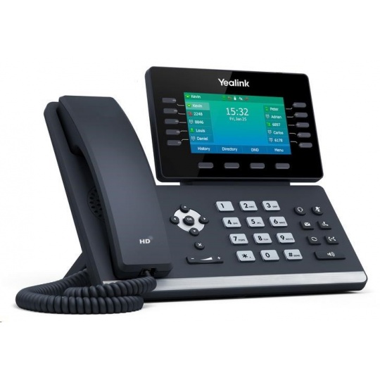 Yealink SIP-T54W IP telefon, 4,3" 480x272 LCD, 27 prog tl.,2x10/100/1000,Wi-Fi, Bluetooth,PoE,16xSIP, 1xUSB,bez adaptéru