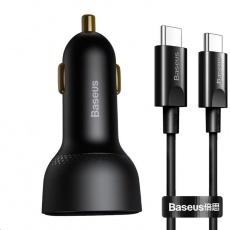 Baseus Supreme rychlo nabíječka do auta s digitálním displejem PPS 1x USB-A, 1x Type-C 95W + Xiaobai kabel Type-C/Type-C Baseus Supreme rychlo nabíječka do auta s digitálním displejem PPS 1x USB-A, 1x Type-C 95W + Xiaobai kabel Type-C/Type-C