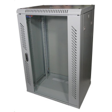 LEXI-Net 19" nástěnný rozvaděč 18U 600x450, nosnost 60 kg, skleněné dveře, rozložený, šedý LEXI-Net 19" nástěnný rozvaděč 18U 600x450, nosnost 60 kg, skleněné dveře, rozložený, šedý