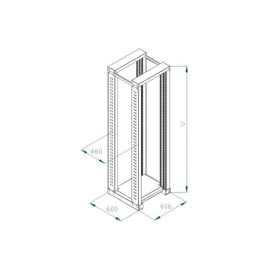 TRITON 19" montážní rám 27U, dvoudílný, hloubka 600mm