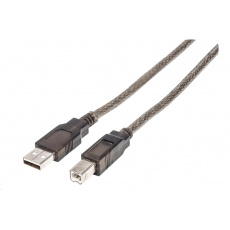 MANHATTAN Kabel USB-A na USB-B, 15m, černá