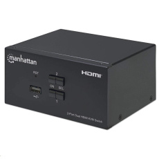 Manhattan HDMI přepínač, 2-Port Dual-Monitor HDMI KVM Switch, 4K@30Hz, černá Manhattan HDMI přepínač, 2-Port Dual-Monitor HDMI KVM Switch, 4K@30Hz, černá