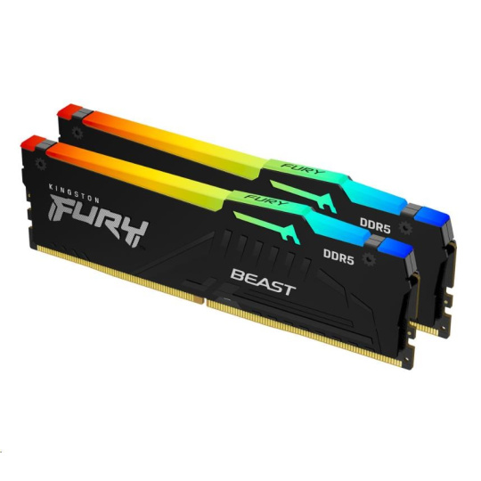 KINGSTON DIMM DDR5 16GB (Kit of 2) 5200MT/s CL36 FURY Beast RGB EXPO