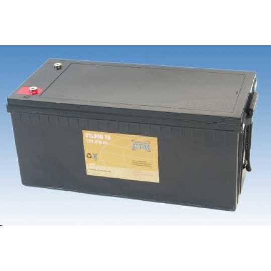 Baterie - CTM CTL 200-12 (12V/200Ah - M8), životnost 10-12let