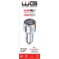 WG - Car charger - FM transmitter / QC 3.0 18W with USB-C slot 30W PD / silver