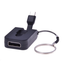 PREMIUMCORD Adaptér USB 3.1 Typ-C male na DisplayPort female,zasunovací kabel a kroužek na klíče PREMIUMCORD Adaptér USB 3.1 Typ-C male na DisplayPort female,zasunovací kabel a kroužek na klíče