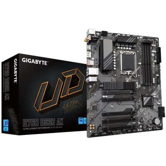 BAZAR - GIGABYTE MB Sc LGA1700 B760 DS3H AX, Intel B760, 4xDDR5, 1xDP, 1xHDMI, WI-FI - Po opravě (Komplet)