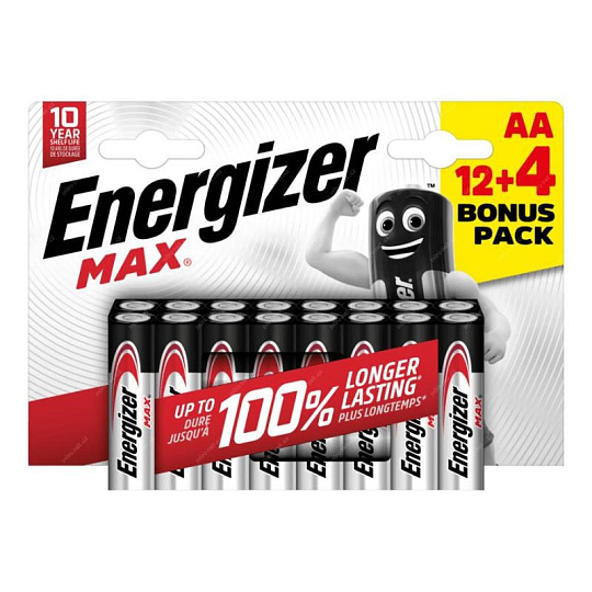 BAZAR - Energizer LR6/16 Max AA 12+4 zdarma BAZAR - Energizer LR6/16 Max AA 12+4 zdarma