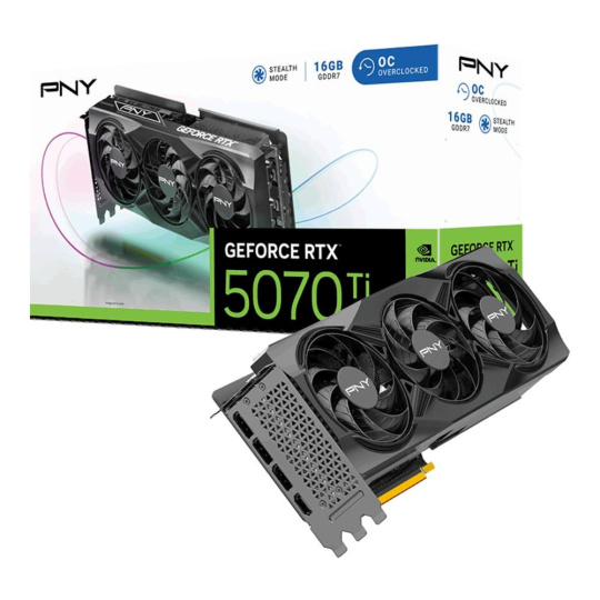 PNY VGA Nvidia GeForce RTX 5070 Ti 16GB OC Triple Fan DLSS 4, RTX 5070 Ti OC, 16GB GDDR7, 3x DP, 1x HDMI PNY VGA Nvidia GeForce RTX 5070 Ti 16GB OC Triple Fan DLSS 4, RTX 5070 Ti OC, 16GB GDDR7, 3x DP, 1x HDMI