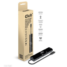 Club3D hub USB-C (USB4), 6-in-1 Hub s HDMI 8K60Hz/4K120Hz, 2xUSB-A, RJ45 a 2xUSB-C, 1xData, 1xPD 3.0 Club3D hub USB-C (USB4), 6-in-1 Hub s HDMI 8K60Hz/4K120Hz, 2xUSB-A, RJ45 a 2xUSB-C, 1xData, 1xPD 3.0