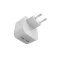 WG - Síťová nabíječka GaN 2x USB-C 35W, bílá