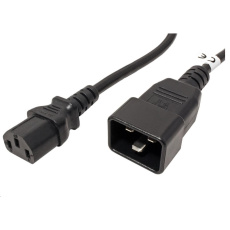 PREMIUMCORD Kabel síťový propojovací 230V 10A 1m, konektory IEC 320 C13 - IEC 320 C20 PREMIUMCORD Kabel síťový propojovací 230V 10A 1m, konektory IEC 320 C13 - IEC 320 C20
